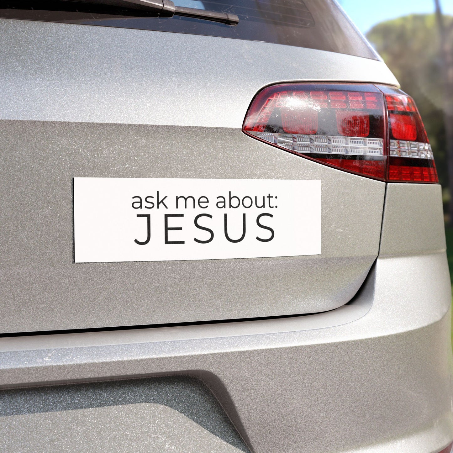 ASK ME ABOUT JESUS CAR MAGNET